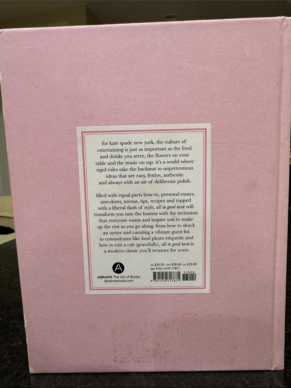 All In Good Taste Kate Spade Book
